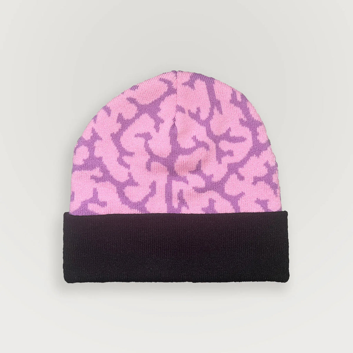 A Wandering Mind Brain beanie in violet back view