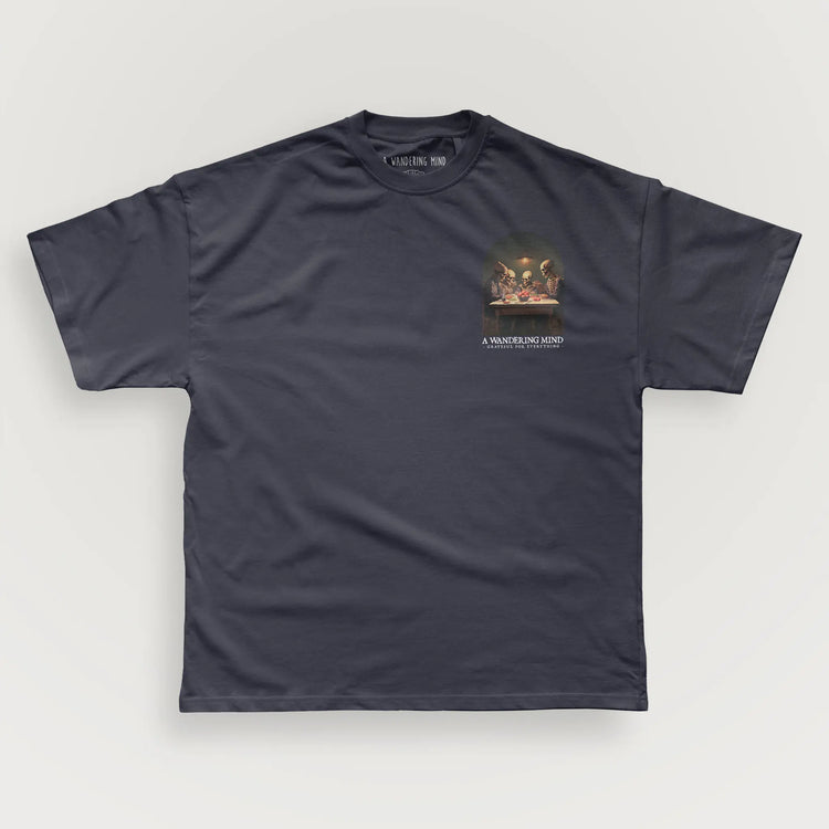 A Wandering Mind Grateful for Everything t-shirt in slate front view