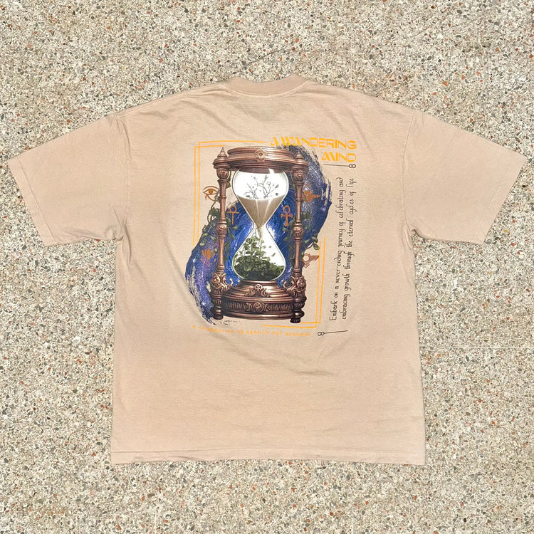 A Wandering Mind Growth & Renewal t-shirt in sand back view
