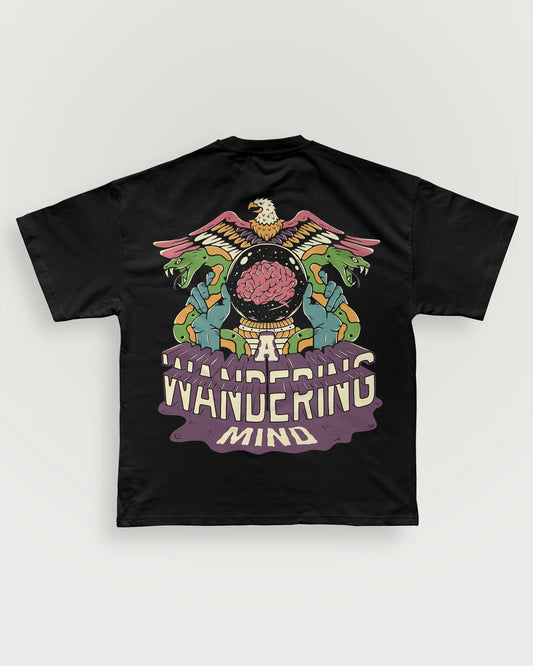 A Wandering Mind The Mystic t-shirt in black back view
