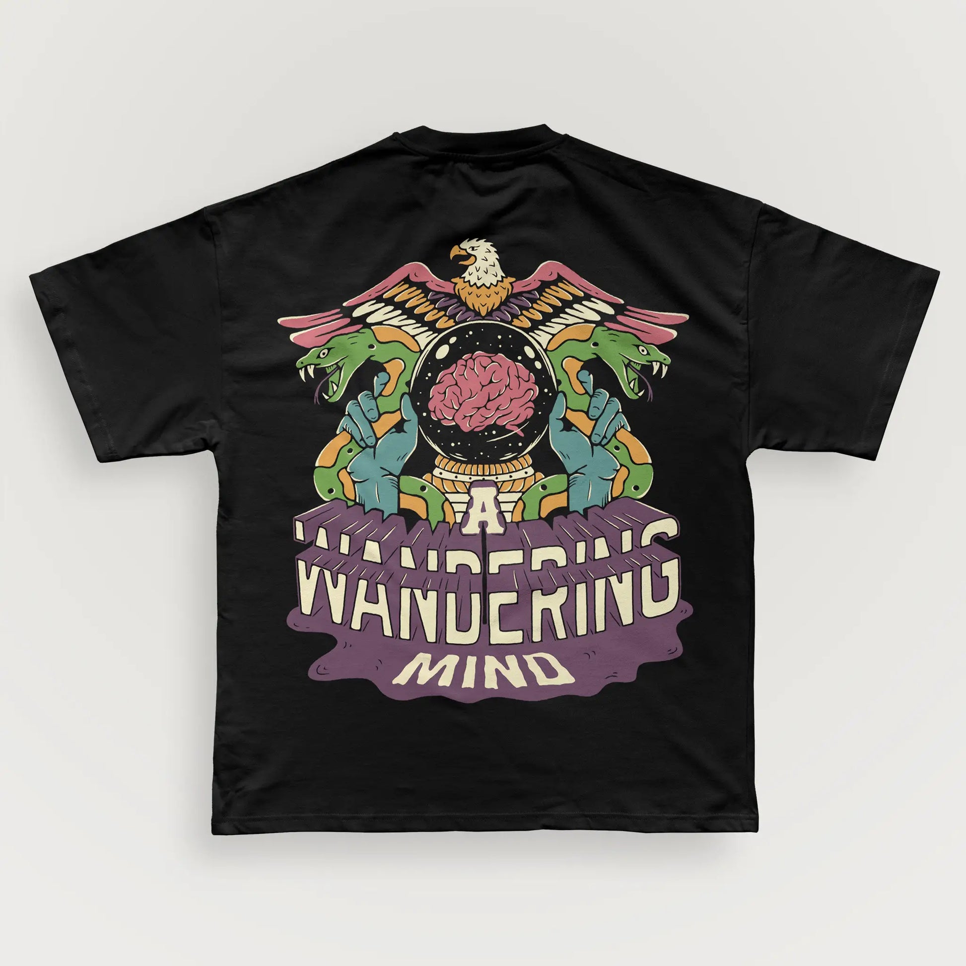 A Wandering Mind The Mystic t-shirt in black back view