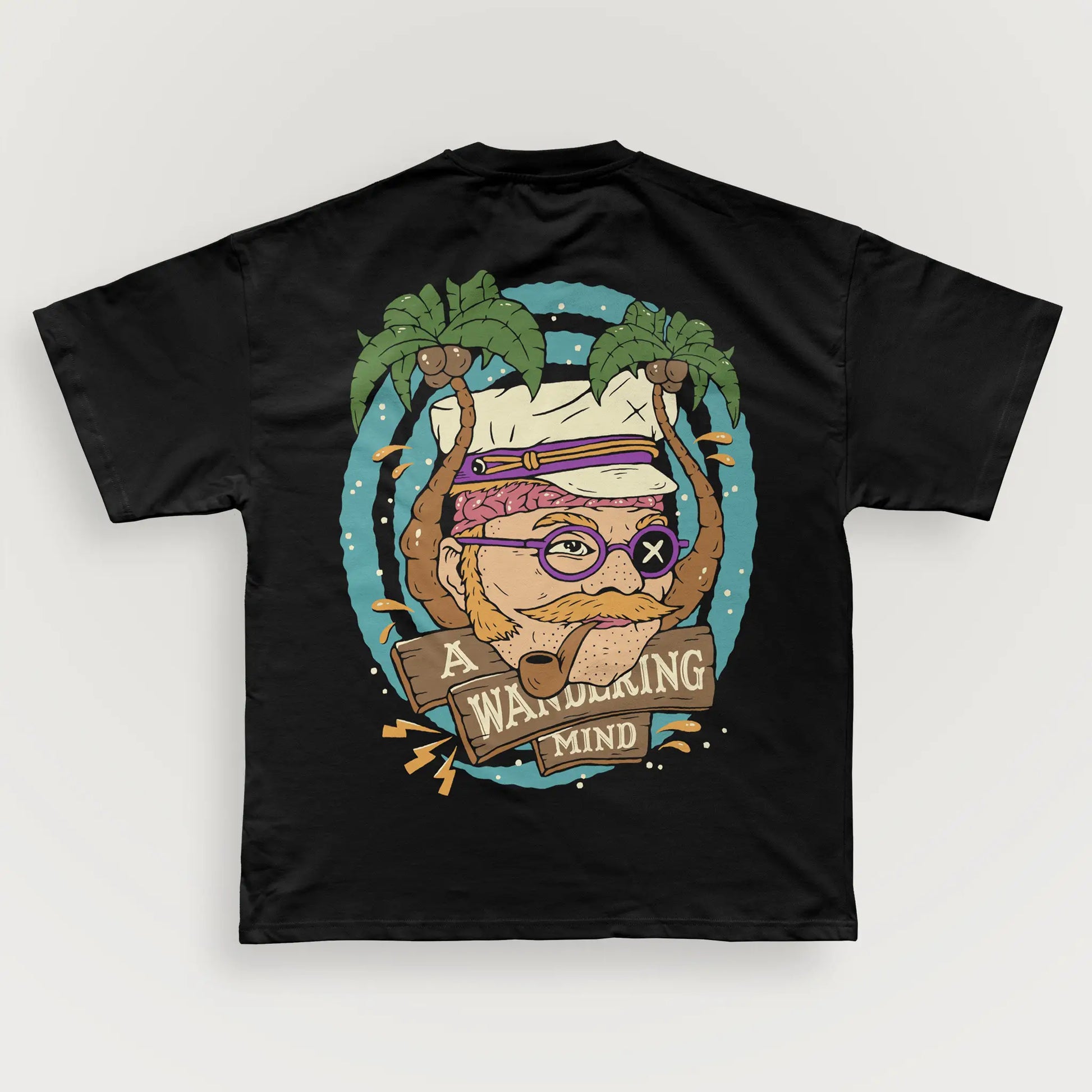 A Wandering Mind The Sailor t-shirt in black back view